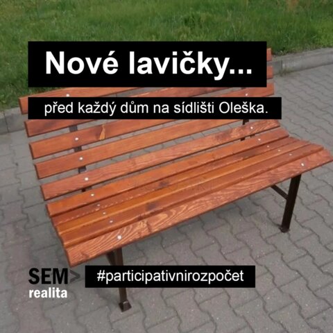 Doplnění laviček před vchody u domů na sídlišti Na Olešce