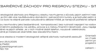 Ekologické a bezbariérové záchody pro Riegrovu stezku